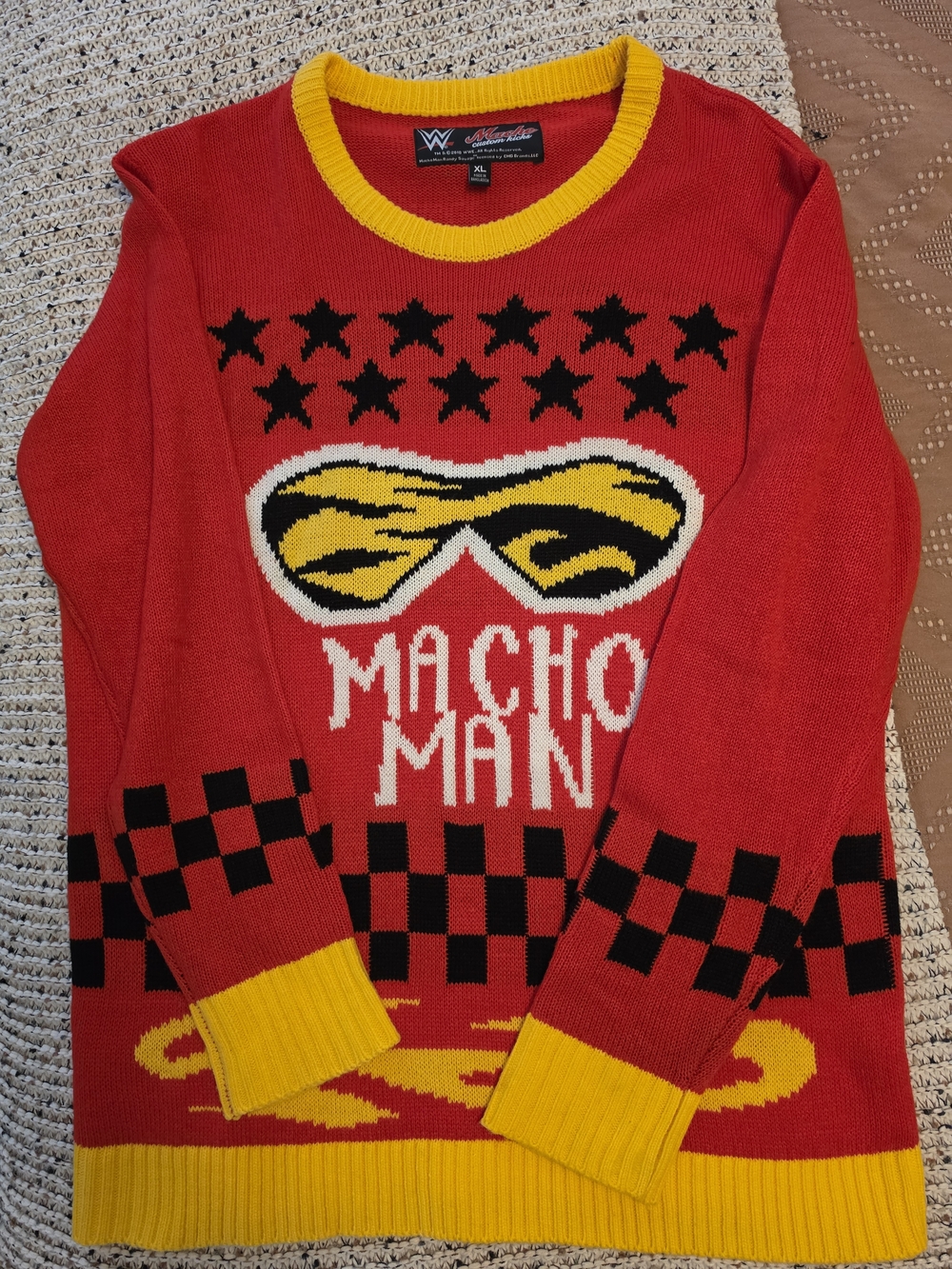 WWE Macho Man Red & Yellow Sweater